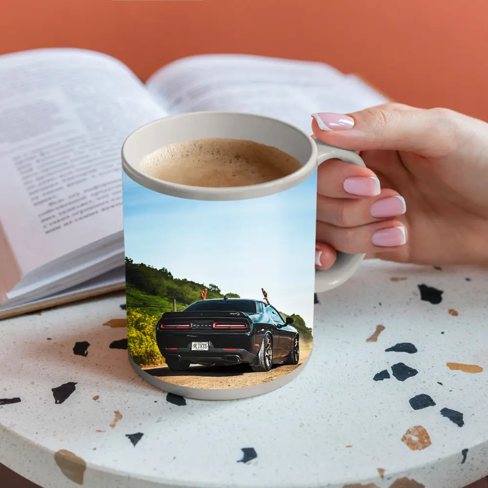 Dodge Challenger SRT On Dusty Country Road – Mugs