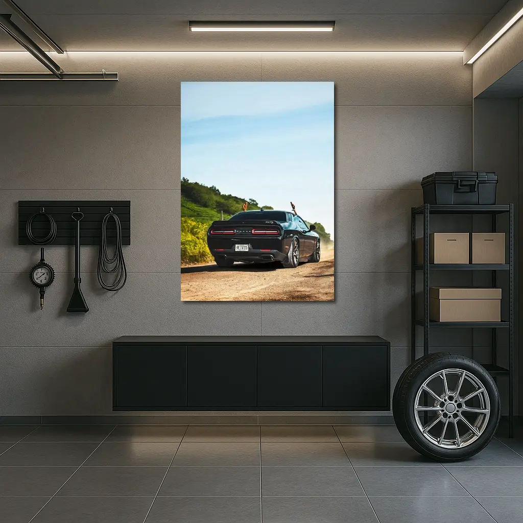 Dodge Challenger SRT On Dusty Country Road – Wall Art