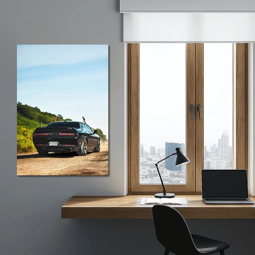 Dodge Challenger SRT On Dusty Country Road – Wall Art