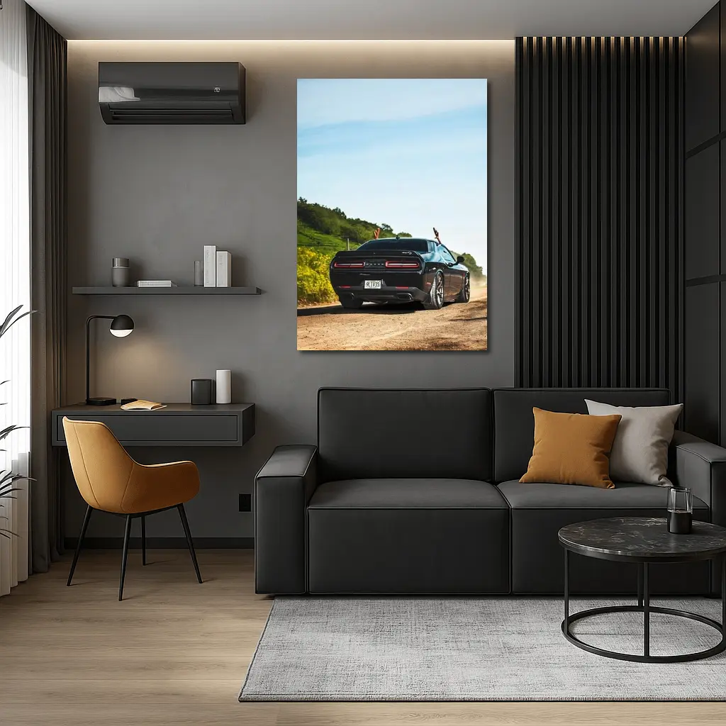 Dodge Challenger SRT On Dusty Country Road – Wall Art