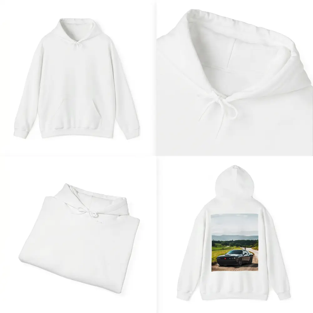 Dodge Challenger SRT Black on Country Road – Hoodies