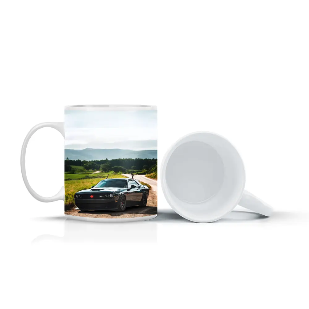 Dodge Challenger SRT Black on Country Road – Mugs