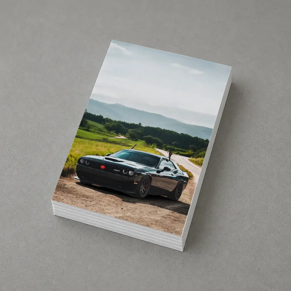 Dodge Challenger SRT Black on Country Road – Postcards