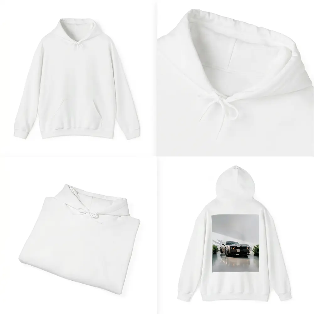 Dodge Challenger SRT Parked Clean White Studio – Hoodies