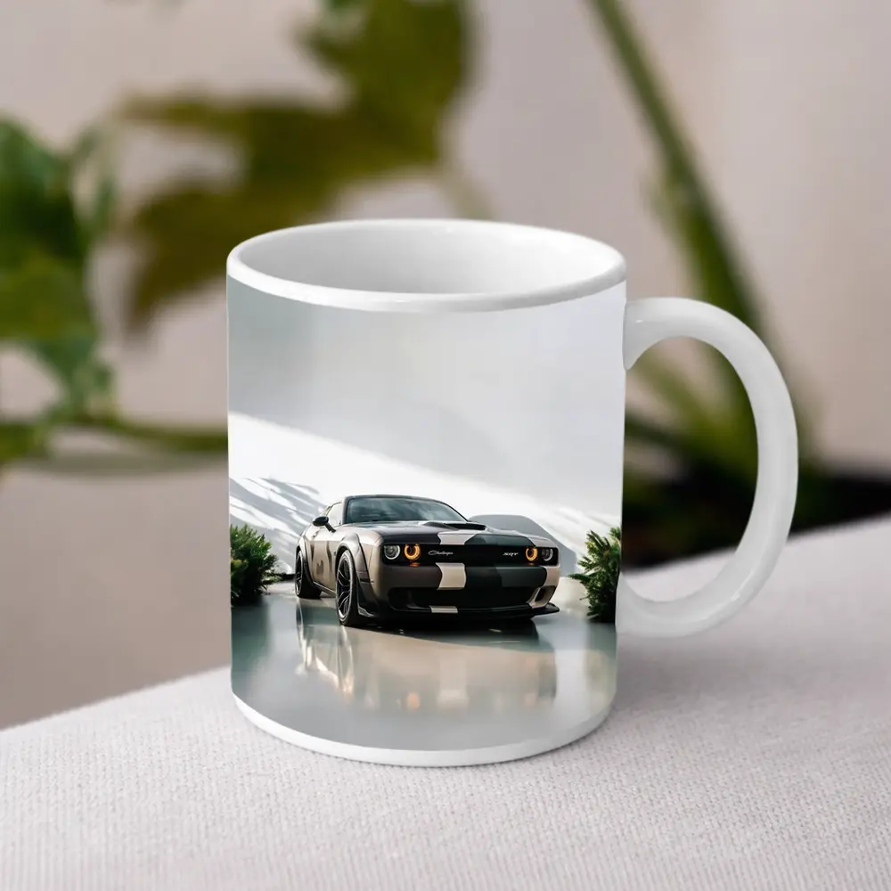 Dodge Challenger SRT Parked Clean White Studio – Mugs