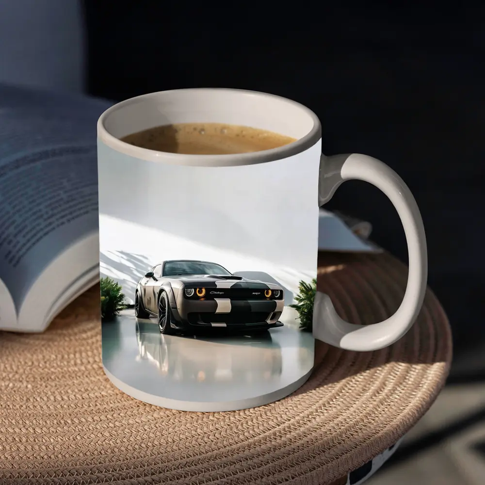 Dodge Challenger SRT Parked Clean White Studio – Mugs