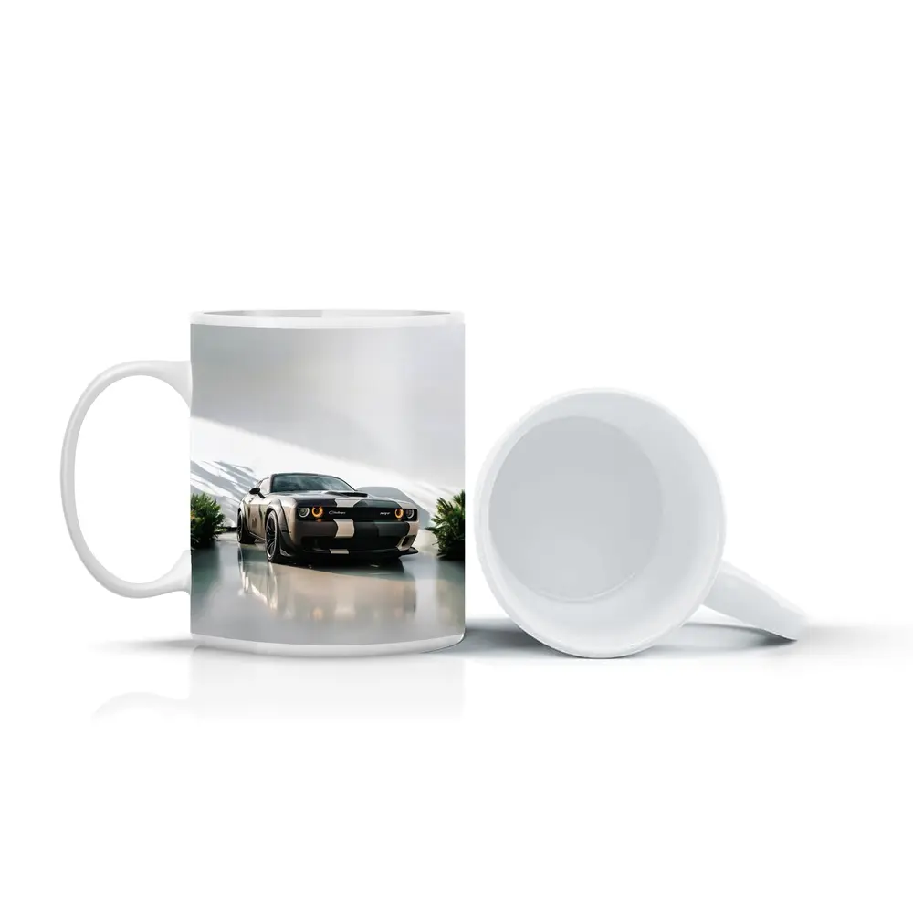 Dodge Challenger SRT Parked Clean White Studio – Mugs