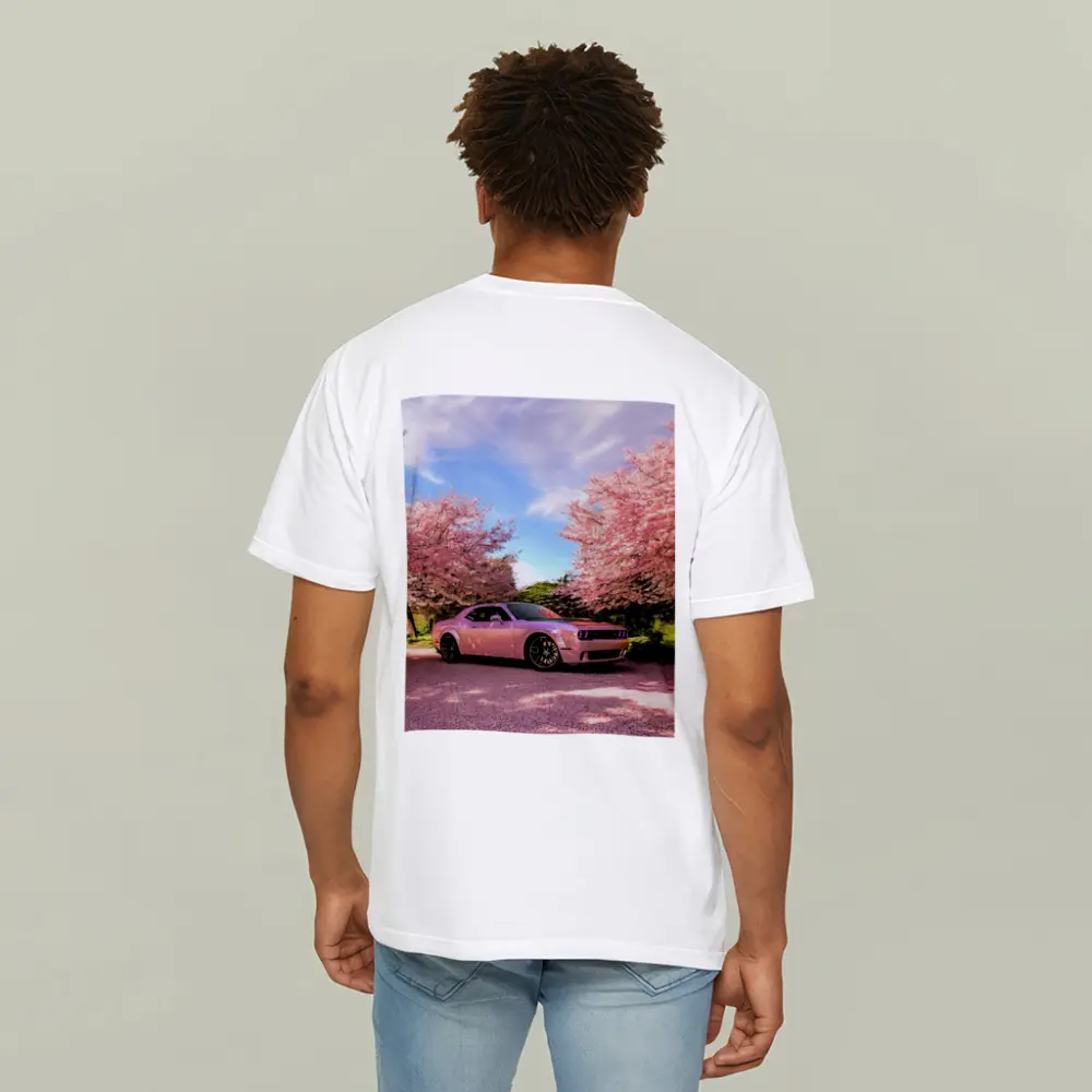 Dodge Challenger Pink Under Cherry Blossom Trees – T-Shirts