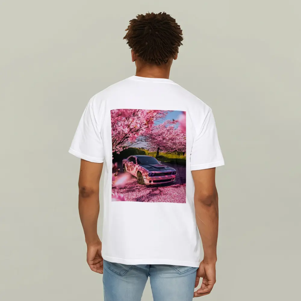 Dodge Challenger Pink Under Cherry Blossom Trees – T-Shirts