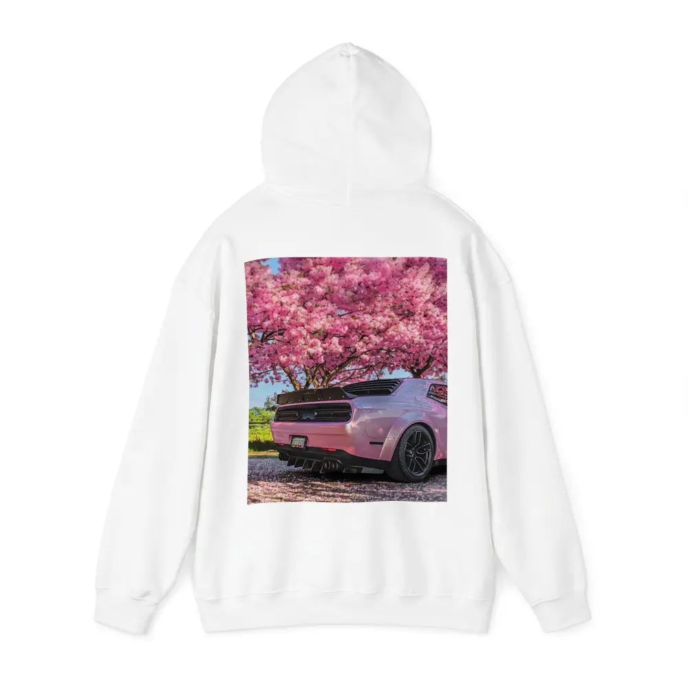 Pink Dodge Challenger Under Blooming Sakura Tree – Hoodies