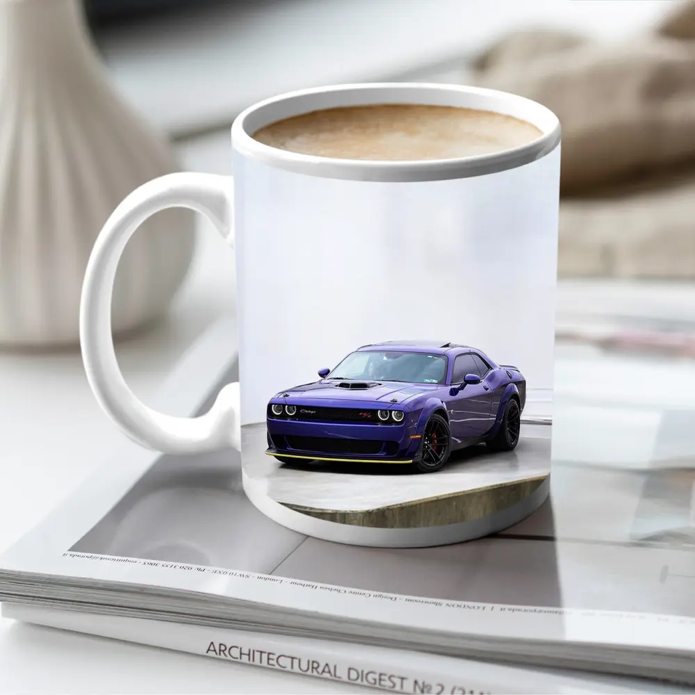 Dodge Challenger Purple Muscle Car Studio – Mugs