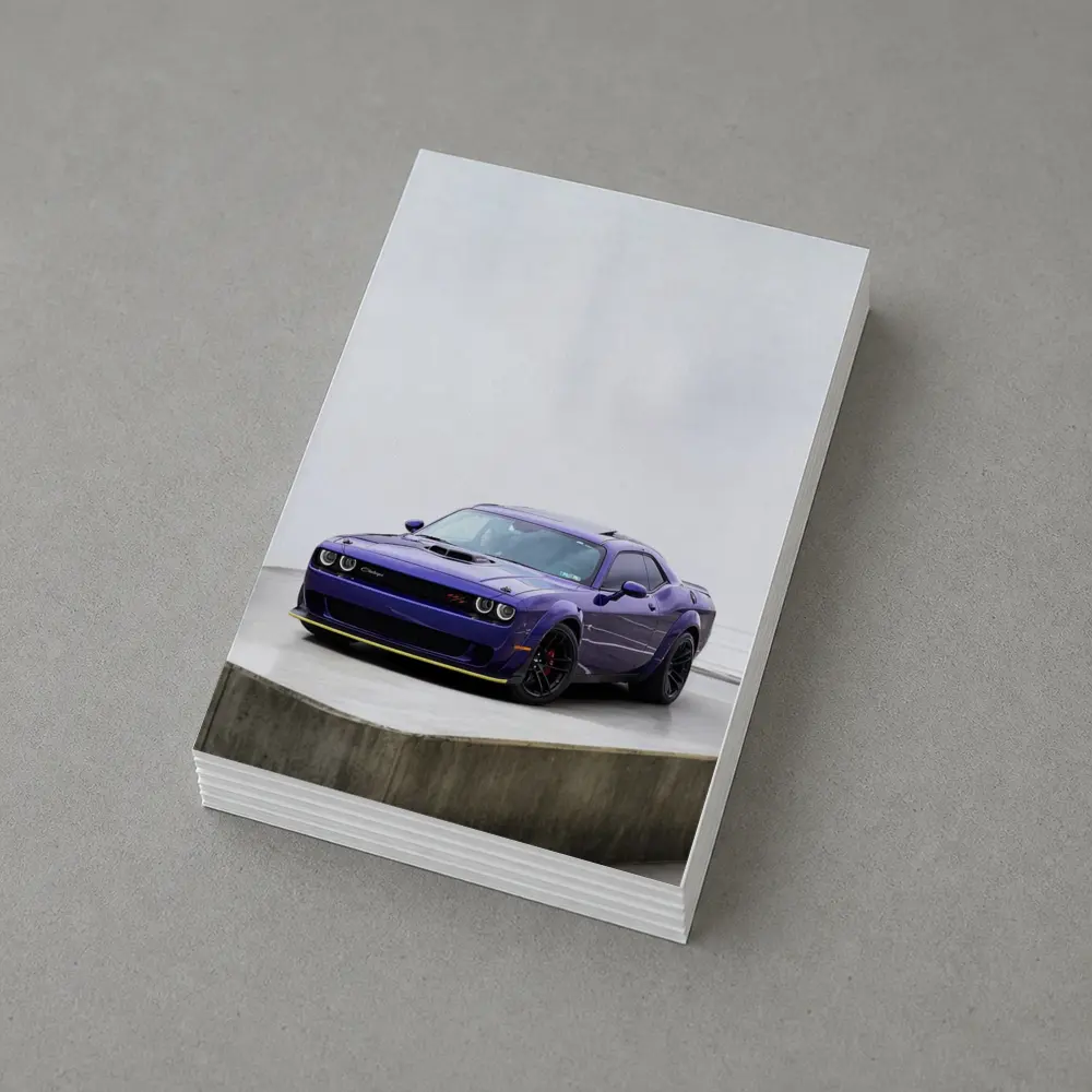 Dodge Challenger Purple Muscle Car Studio – Postcards