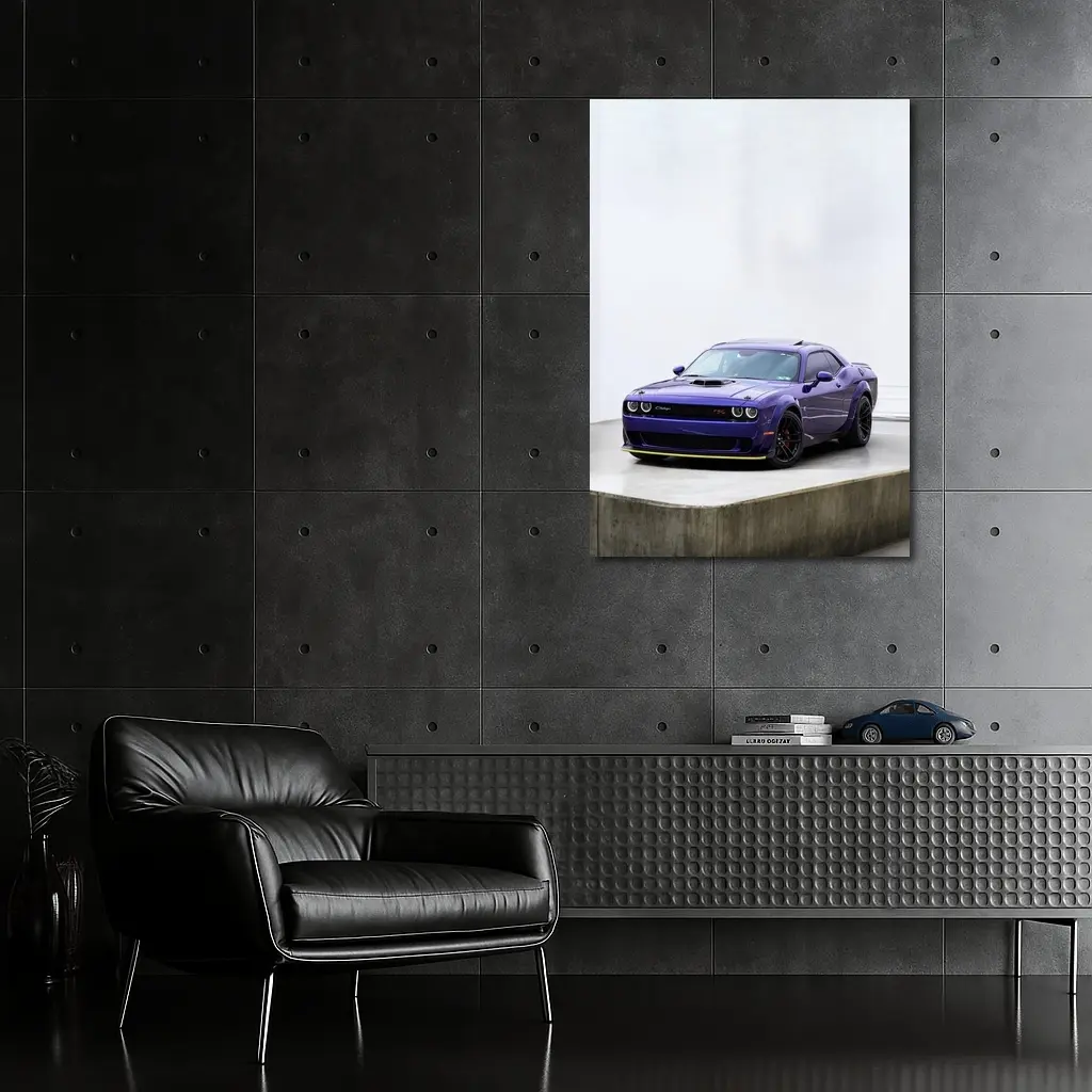 Dodge Challenger Purple Muscle Car Studio – Wall Art