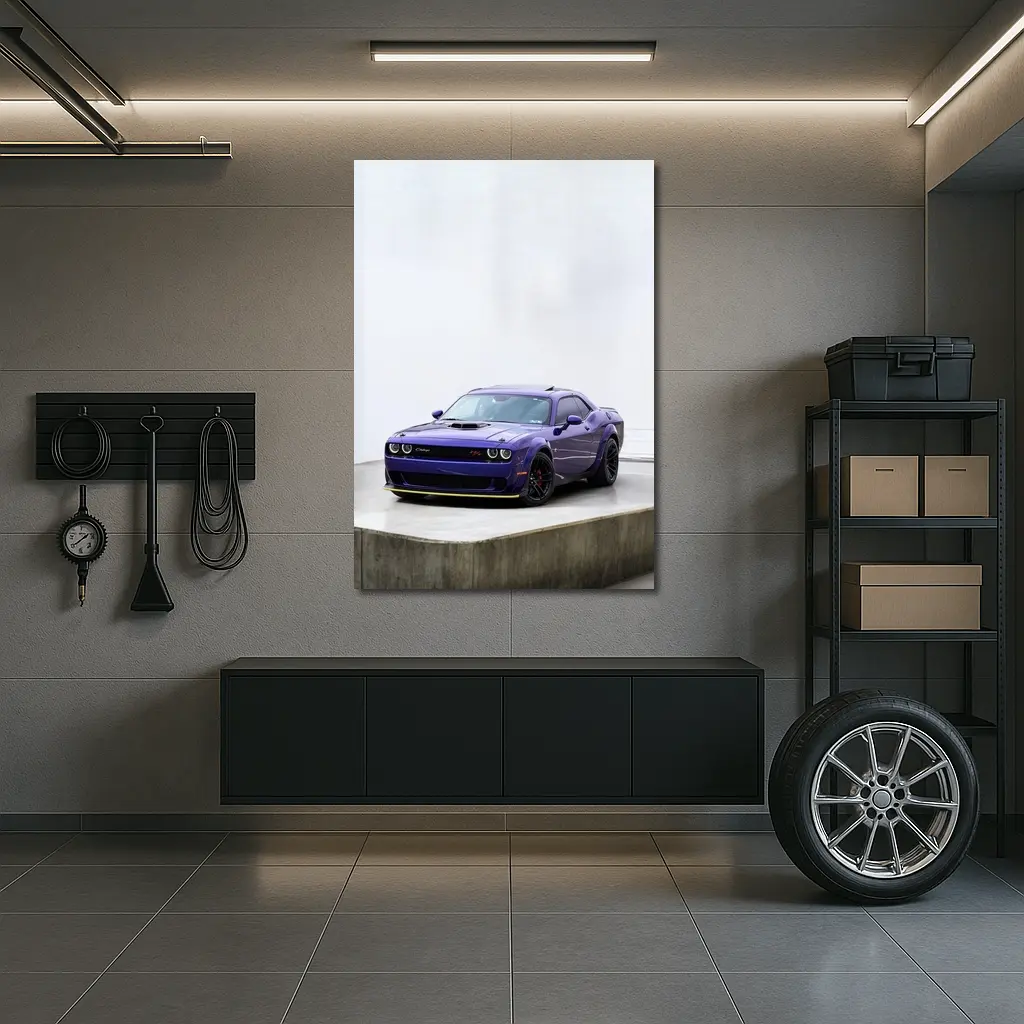 Dodge Challenger Purple Muscle Car Studio – Wall Art