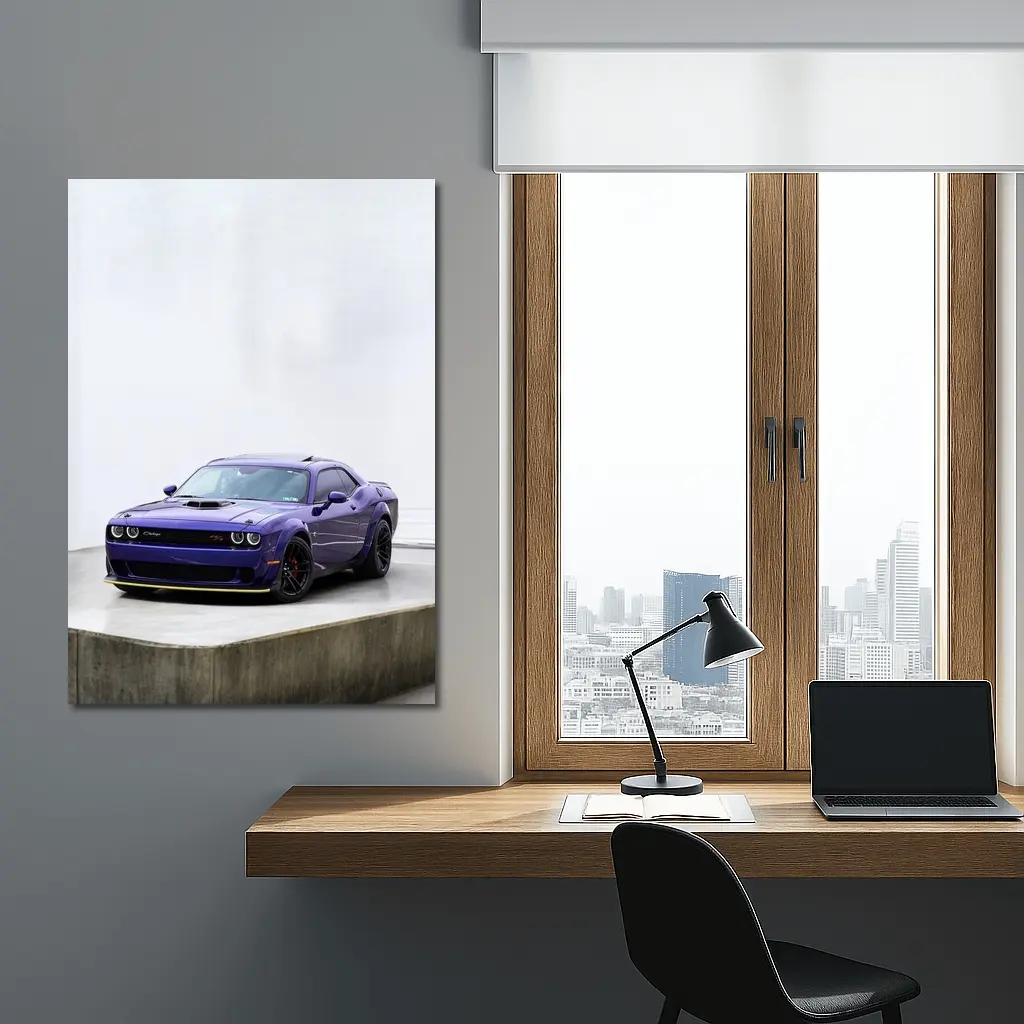 Dodge Challenger Purple Muscle Car Studio – Wall Art