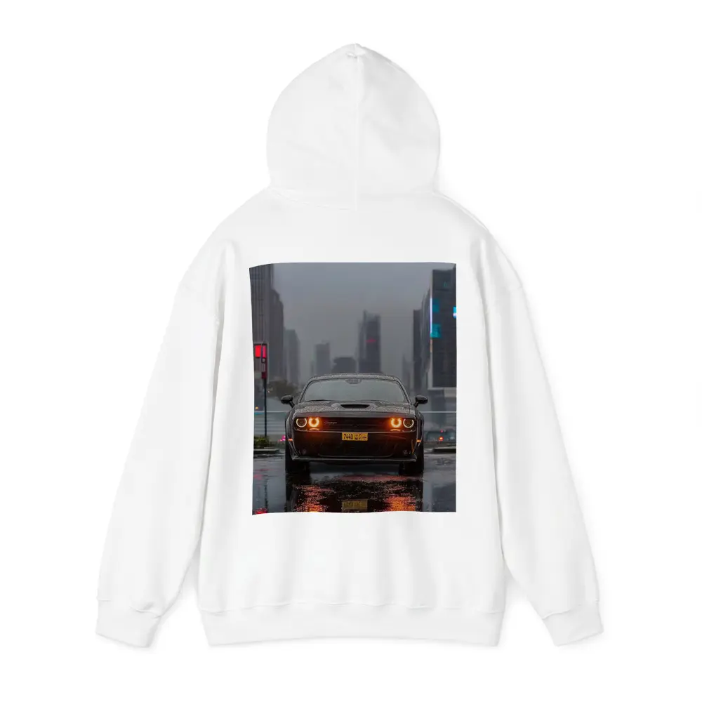 Dodge Challenger Rainy City Night Street – Hoodies