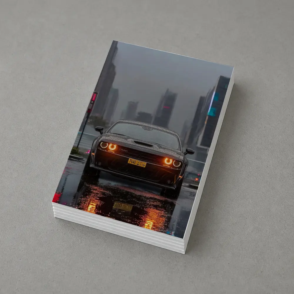 Dodge Challenger Rainy City Night Street – Postcards