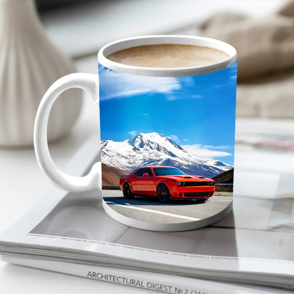 Dodge Challenger Red Mountain Road Drive – Mugs