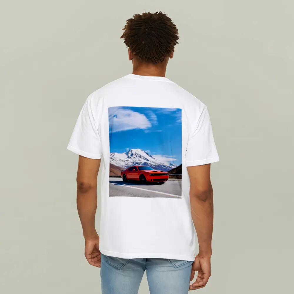 Dodge Challenger Red Mountain Road Drive – T-Shirts
