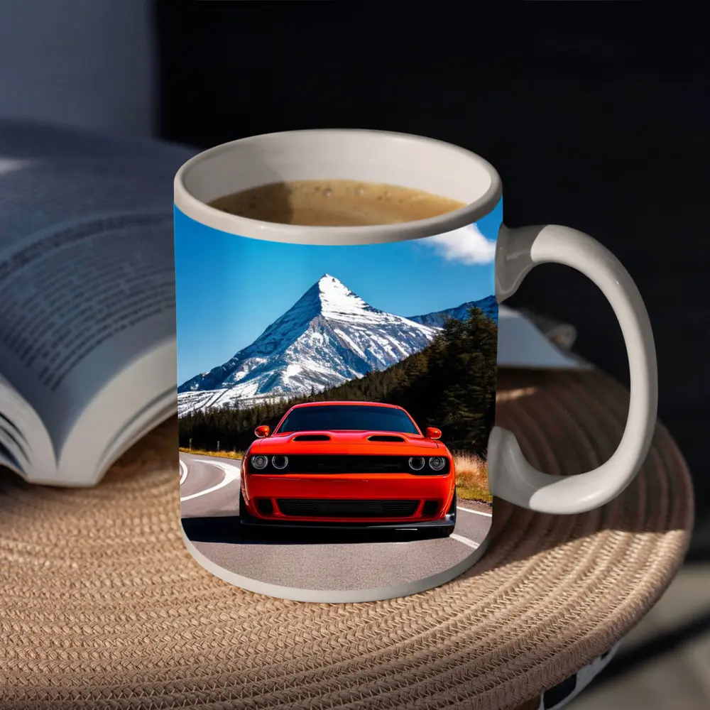 Dodge Challenger Red Mountain Road Drive – Mugs