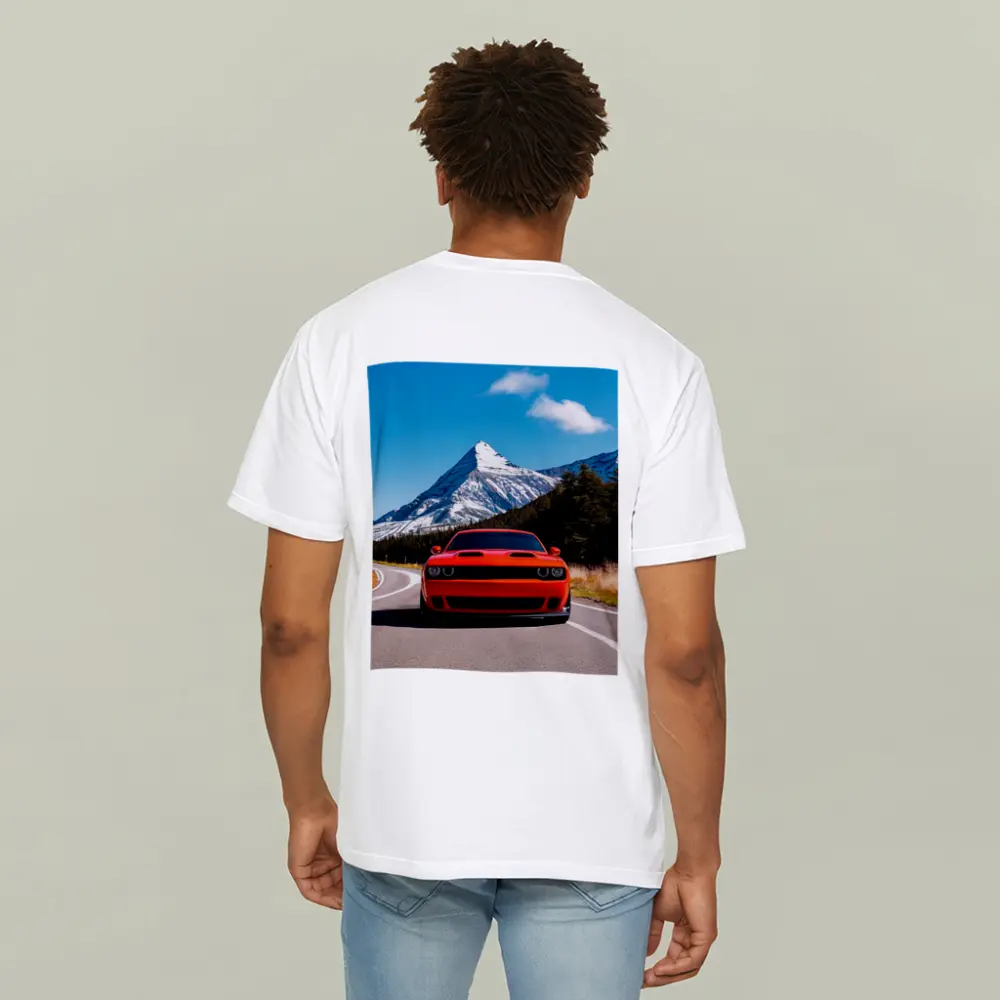 Dodge Challenger Red Mountain Road Drive – T-Shirts