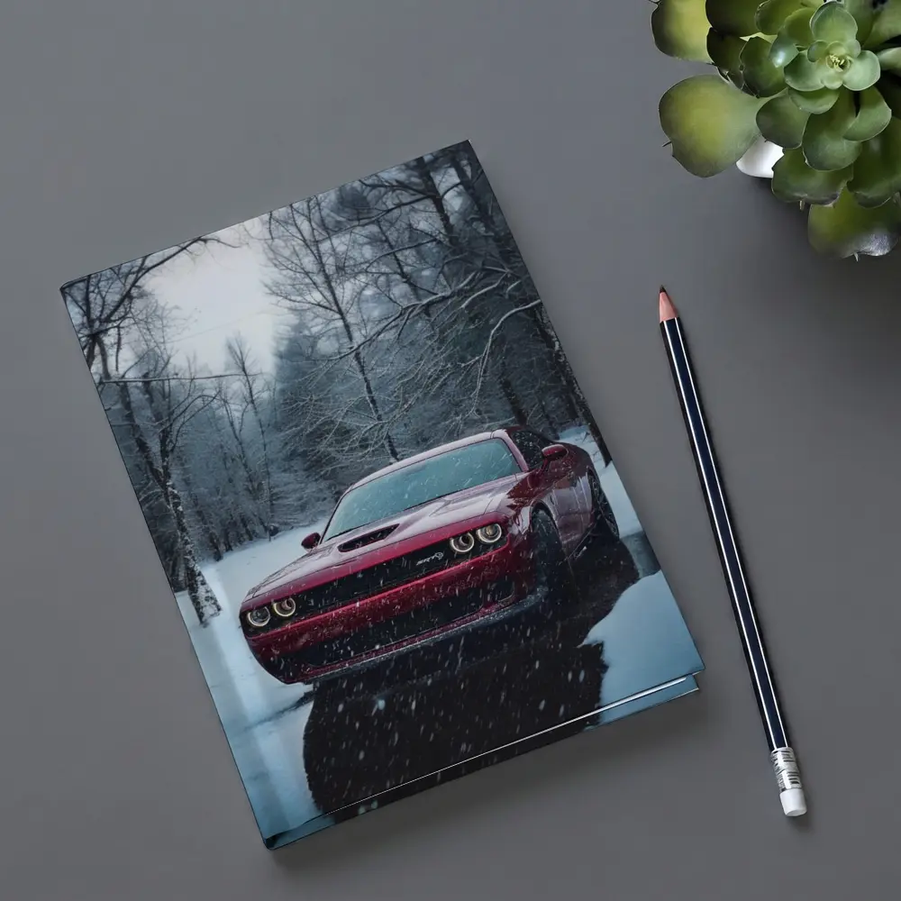 Dodge Challenger SRT Red Snowy Forest – Notebooks