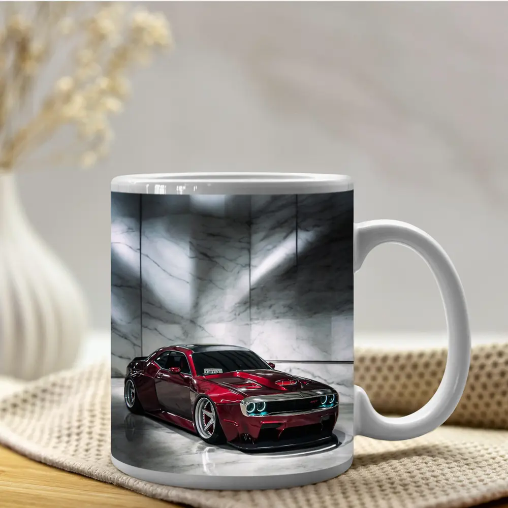 Dodge Challenger Red Custom Car Marble Studio – Mugs