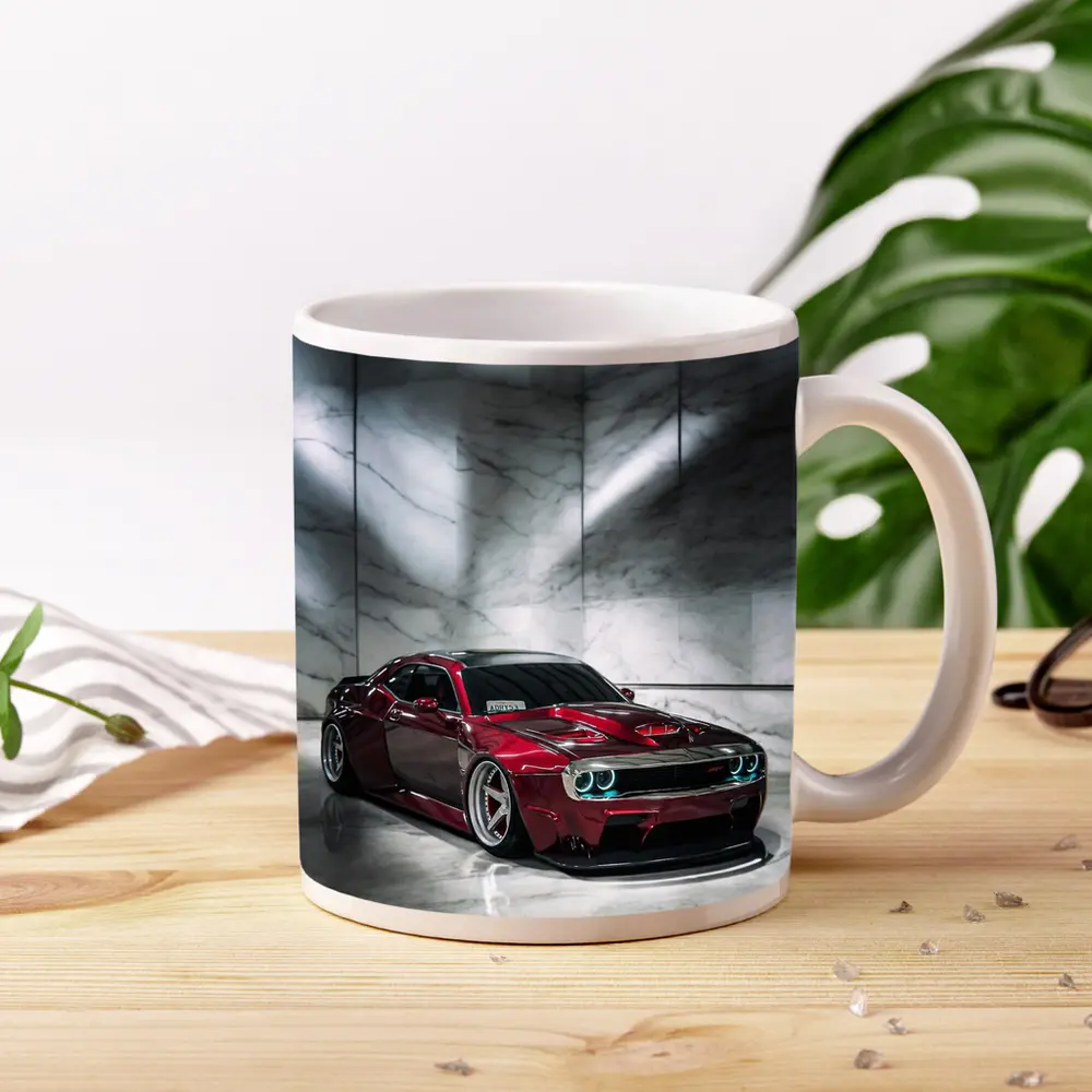 Dodge Challenger Red Custom Car Marble Studio – Mugs