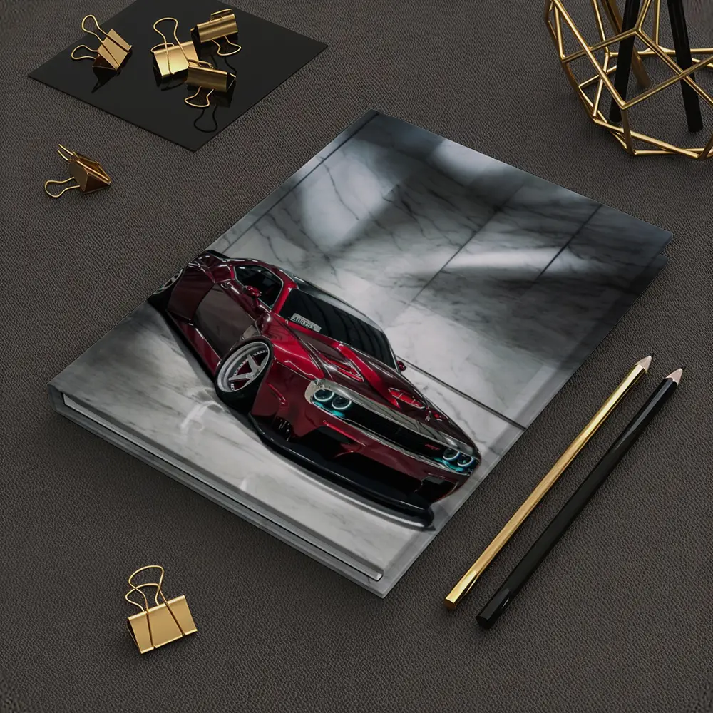 Dodge Challenger Red Custom Car Marble Studio – Notebooks