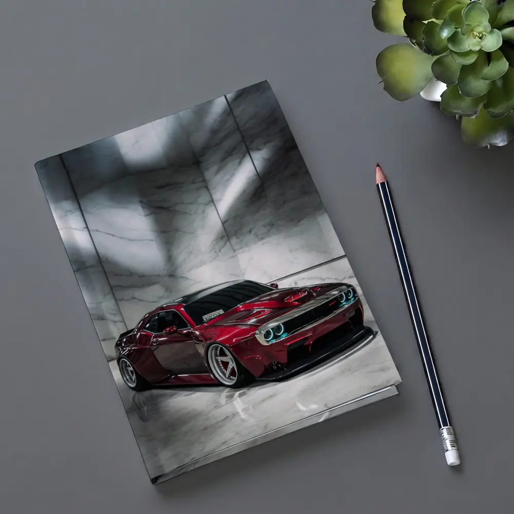 Dodge Challenger Red Custom Car Marble Studio – Notebooks