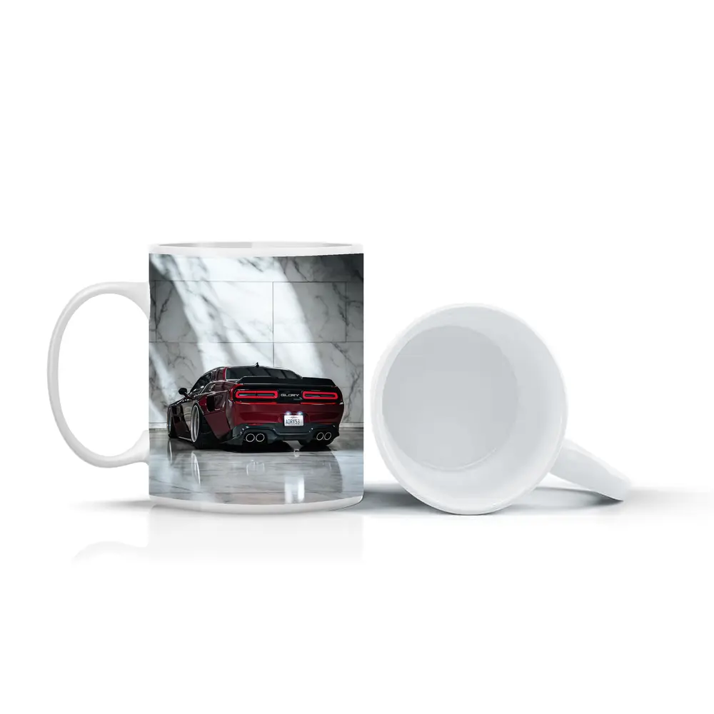 Dodge Charger Red Black Marble Background – Mugs