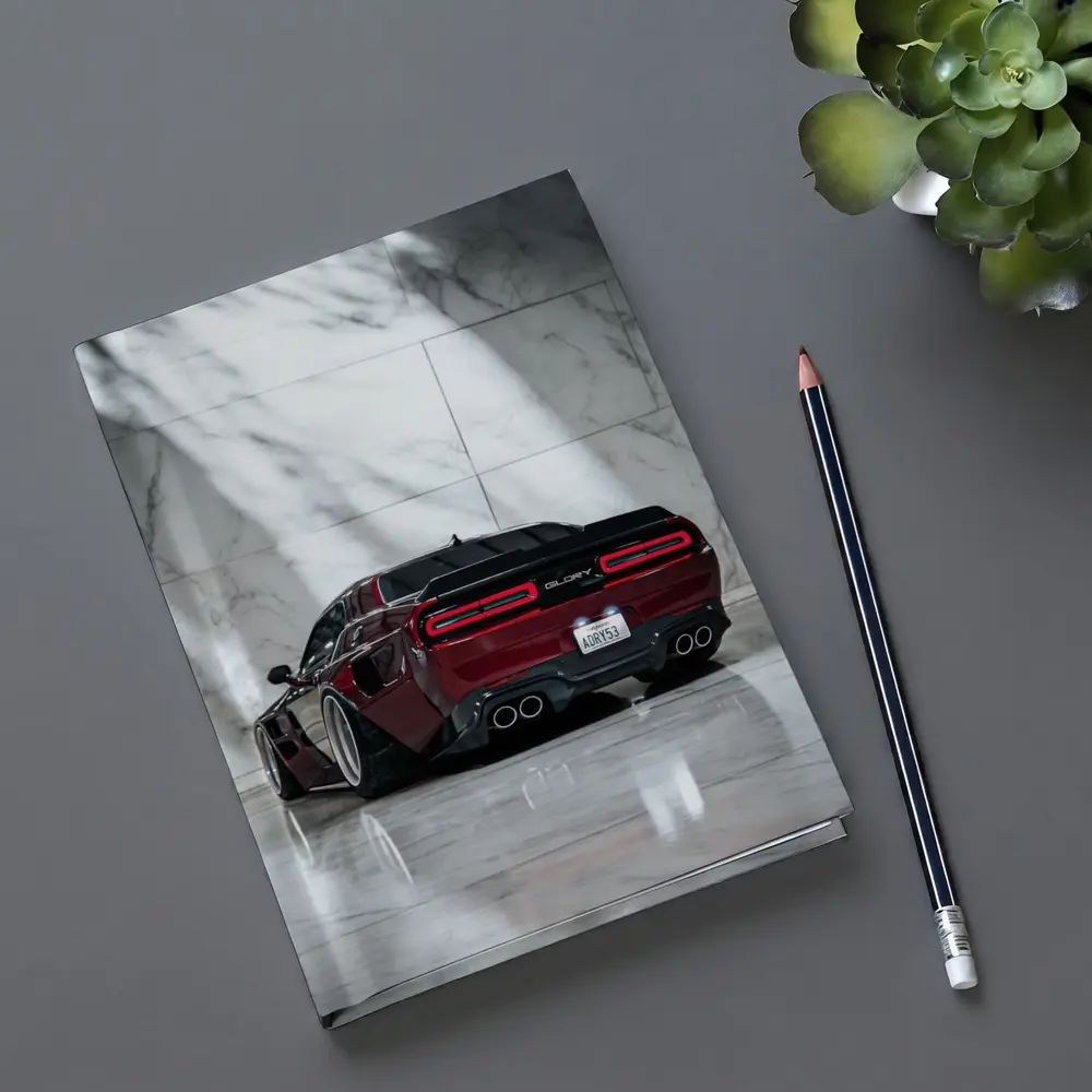 Dodge Charger Red Black Marble Background – Notebooks
