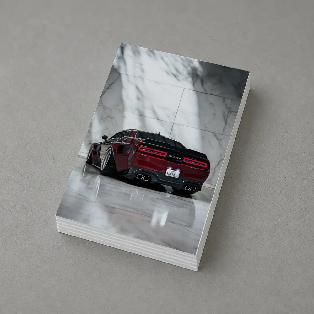 Dodge Charger Red Black Marble Background – Postcards