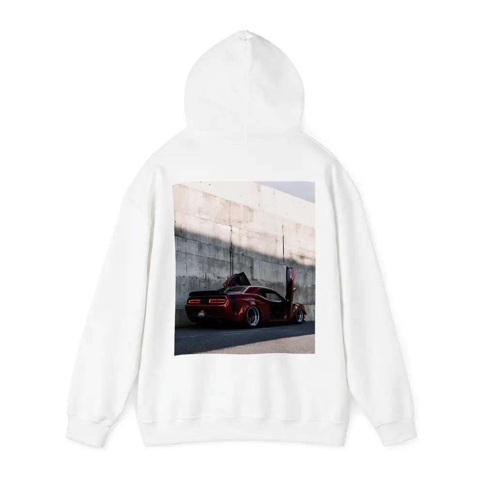 Red Dodge Challenger Wide Body Concrete Wall – Hoodies