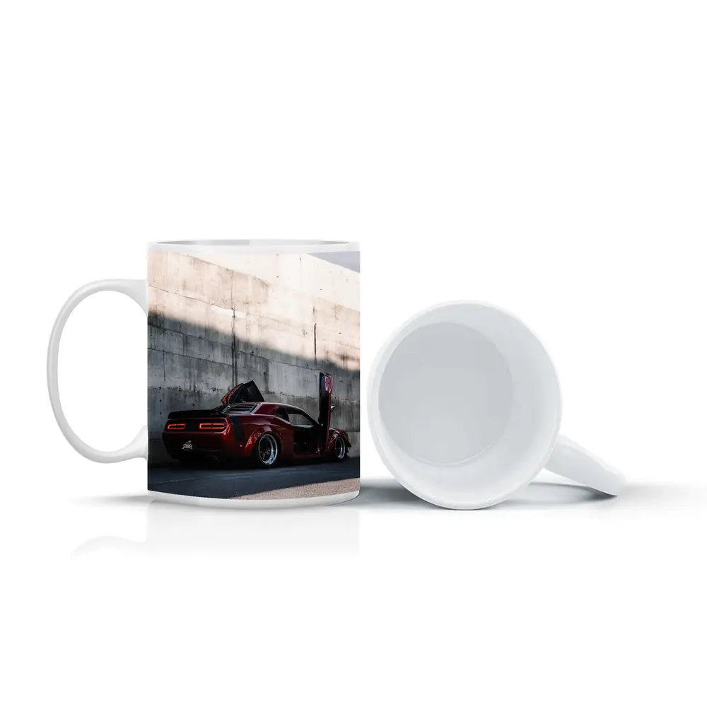 Red Dodge Challenger Wide Body Concrete Wall – Mugs