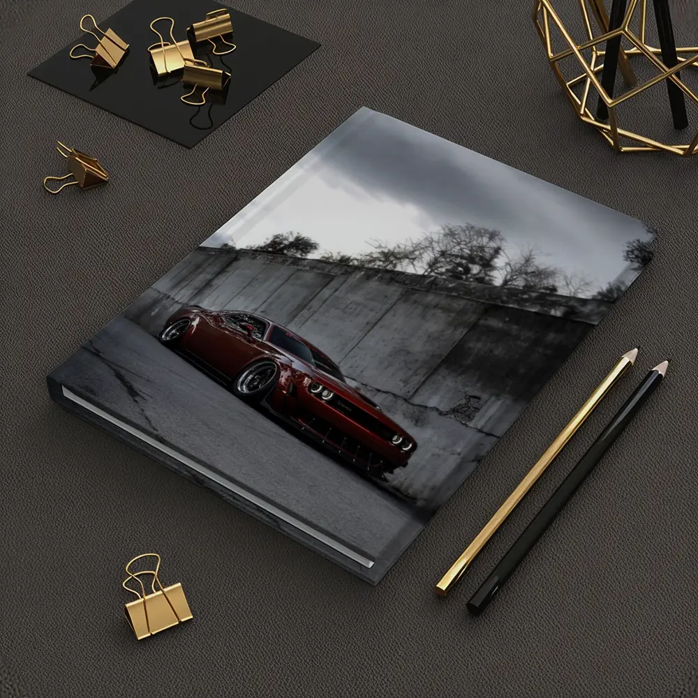 Dodge Challenger Red Wide Body Concrete Wall – Notebooks