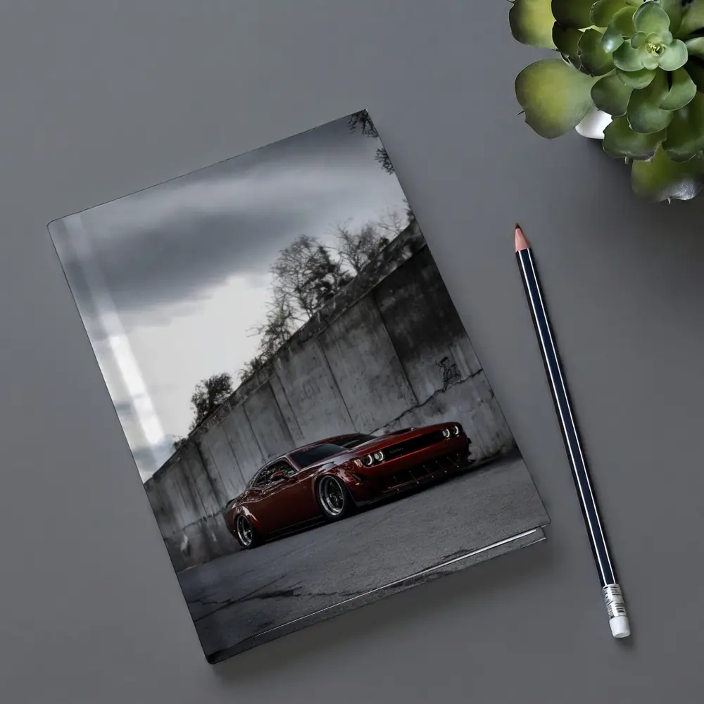 Dodge Challenger Red Wide Body Concrete Wall – Notebooks