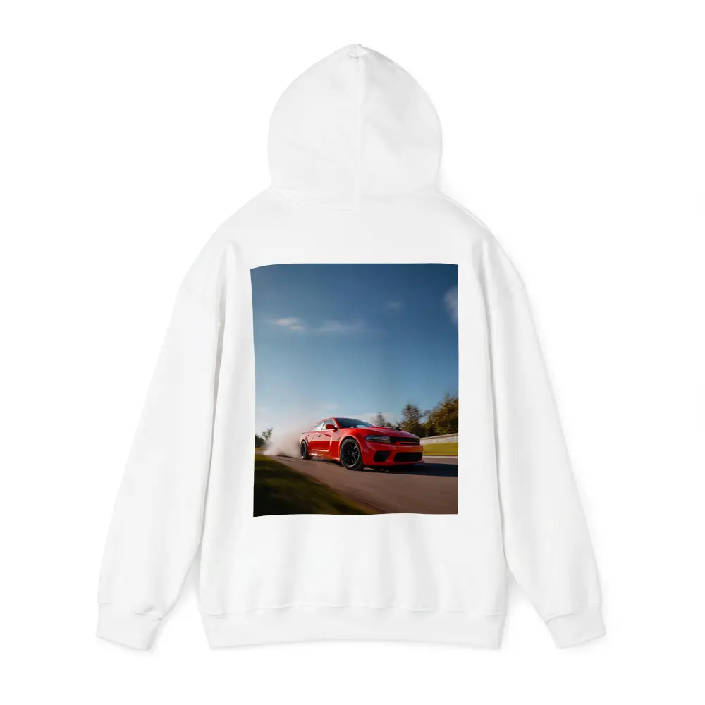 Dodge Charger Red Muscle Car On Track – Hoodies