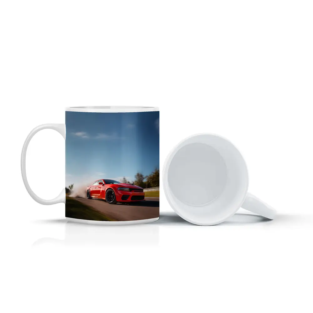 Dodge Charger Red Muscle Car On Track – Mugs