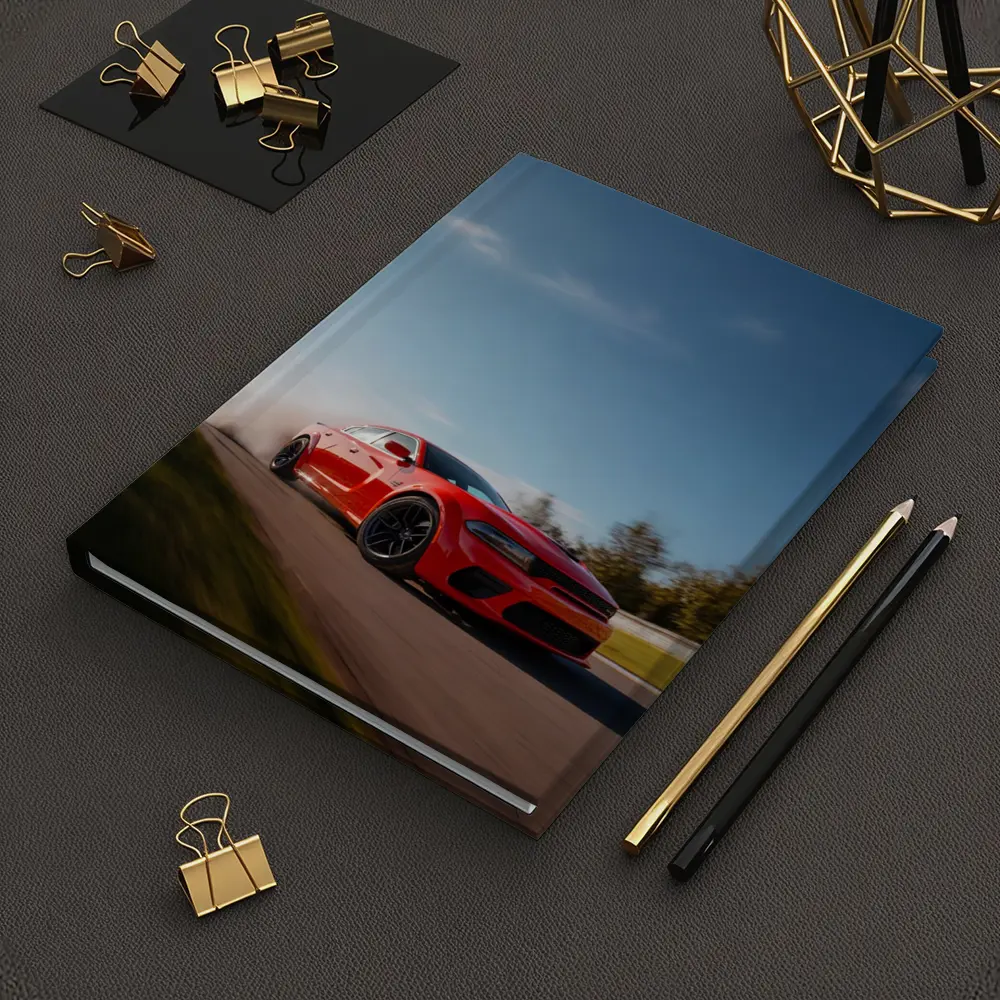 Dodge Charger Red Muscle Car On Track – Notebooks