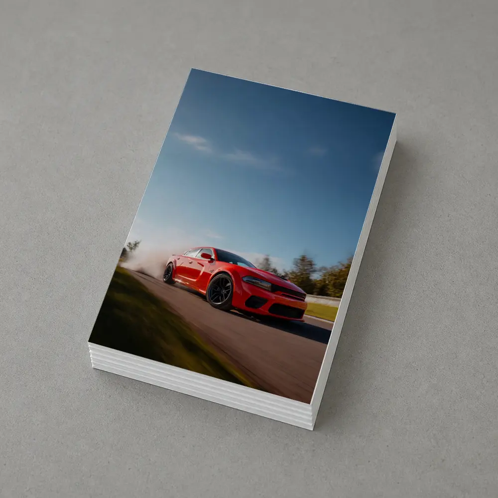 Dodge Charger Red Muscle Car On Track – Postcards