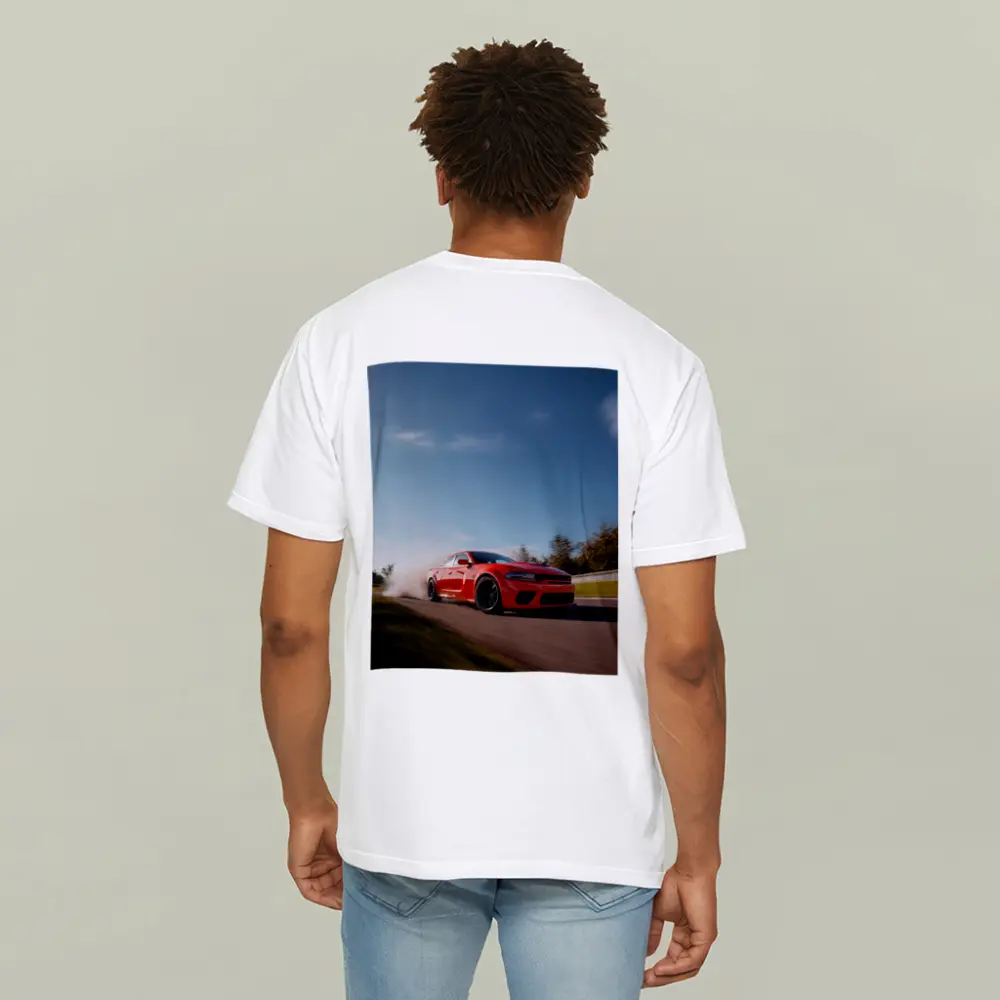 Dodge Charger Red Muscle Car On Track – T-Shirts