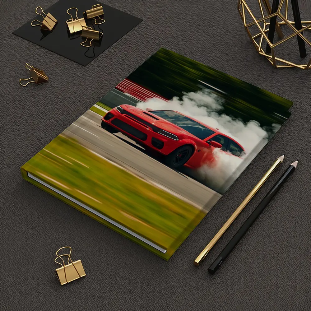 Red Dodge Charger Burnout on Track – Notebooks