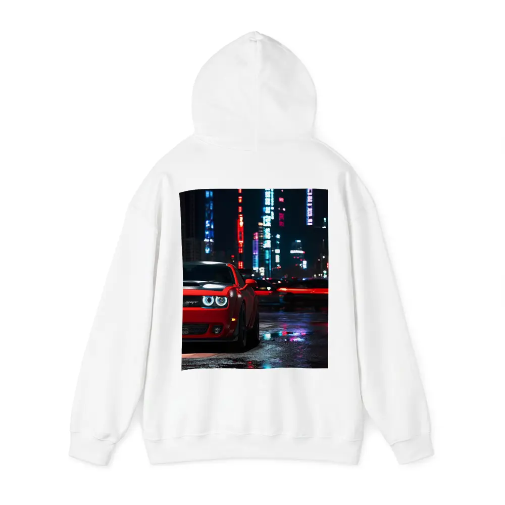 Dodge Challenger SRT Red Neon City Night – Hoodies