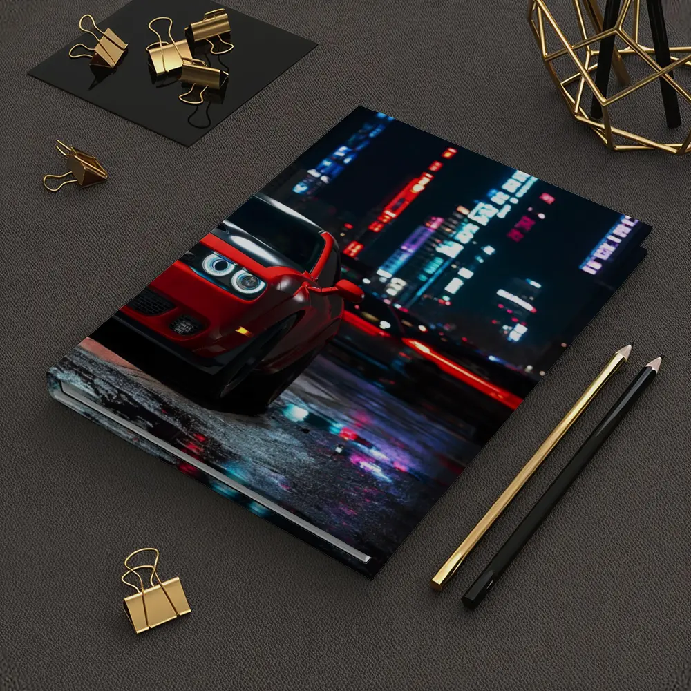 Dodge Challenger SRT Red Neon City Night – Notebooks