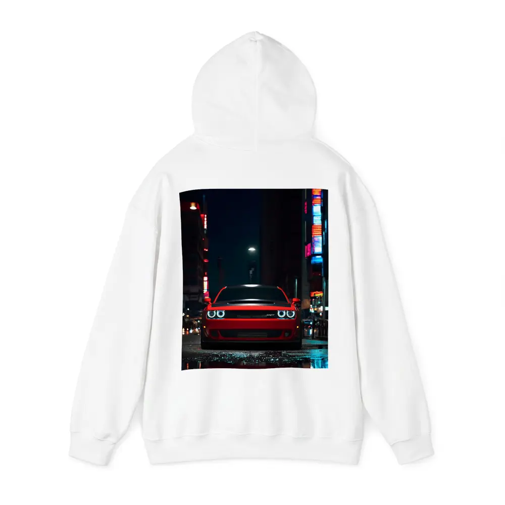 Dodge Challenger SRT Red Night City Street – Hoodies