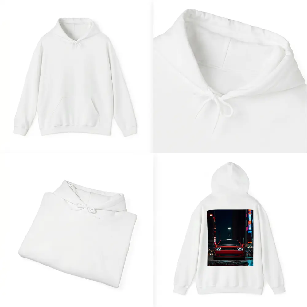 Dodge Challenger SRT Red Night City Street – Hoodies