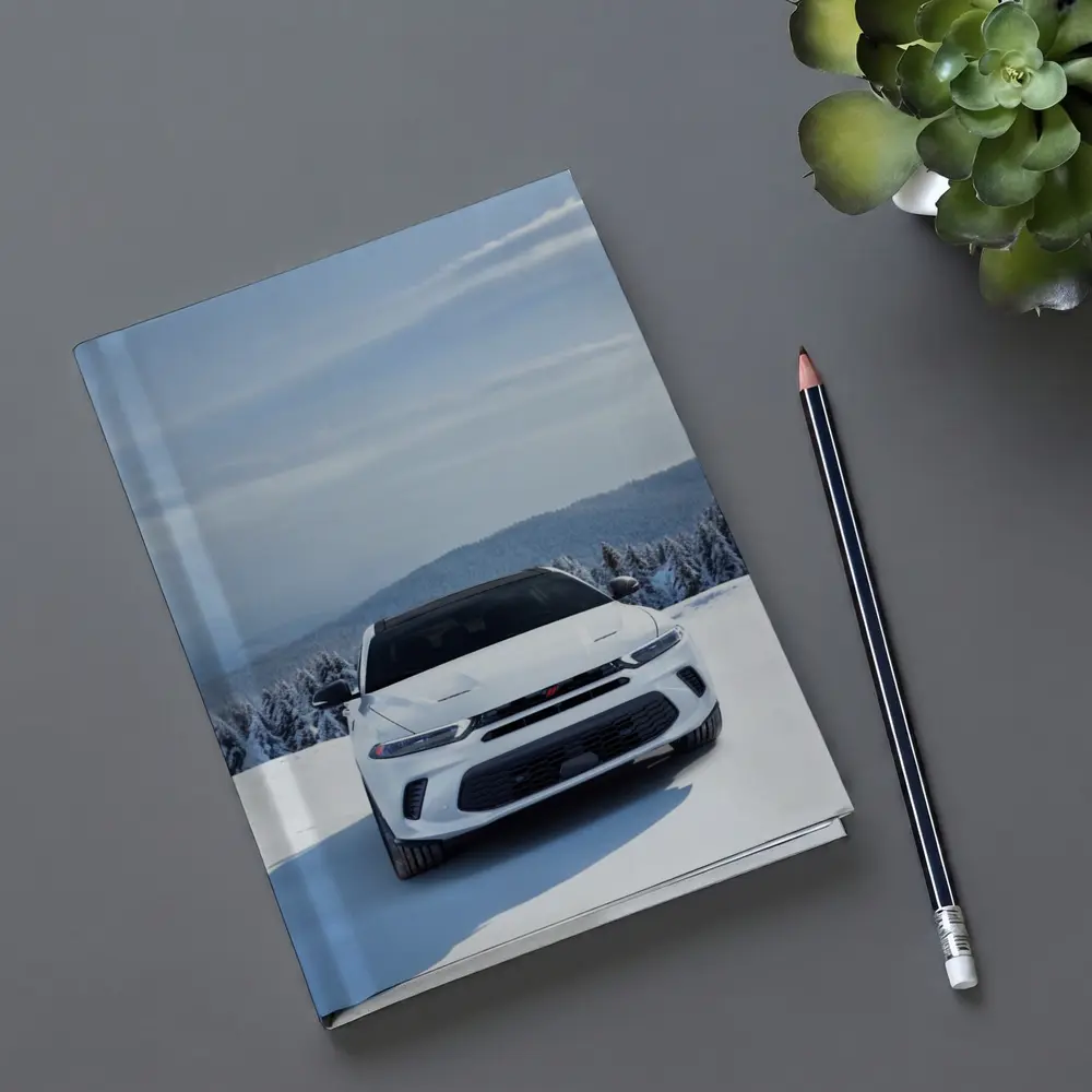 Dodge Hornet White SUV Snowy Winter Landscape – Notebooks