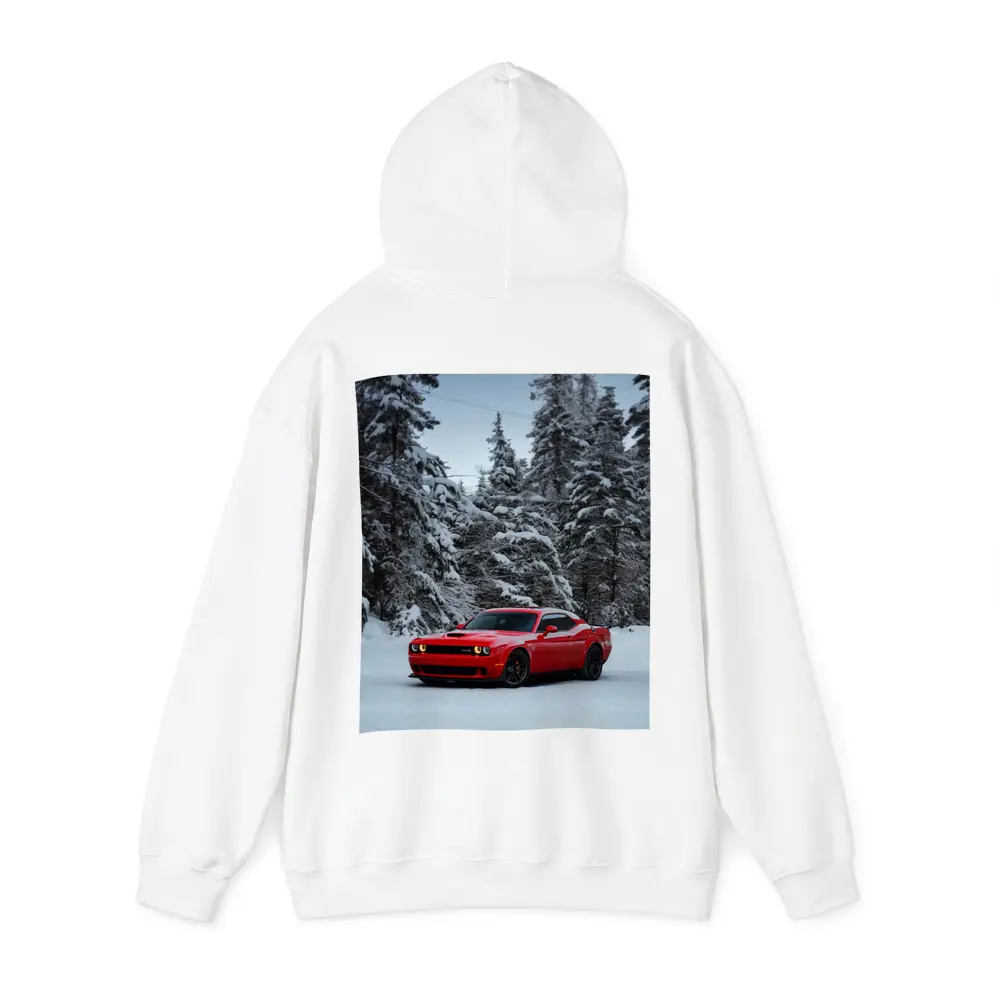 Dodge Challenger SRT Red Snow Winter Forest – Hoodies