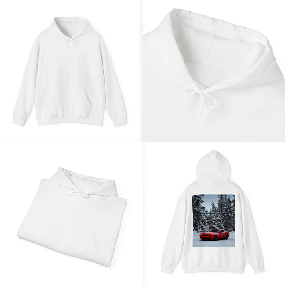 Dodge Challenger SRT Red Snow Winter Forest – Hoodies